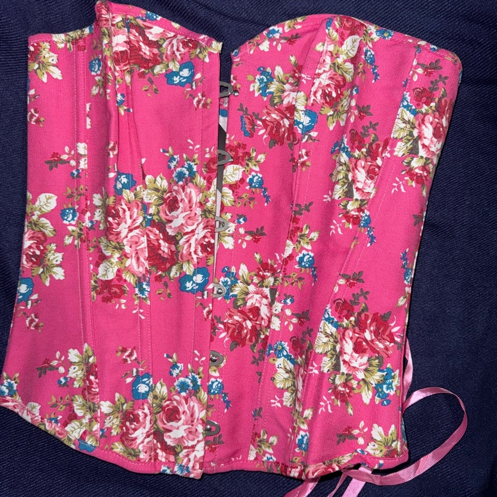Floral Pink Corset Top